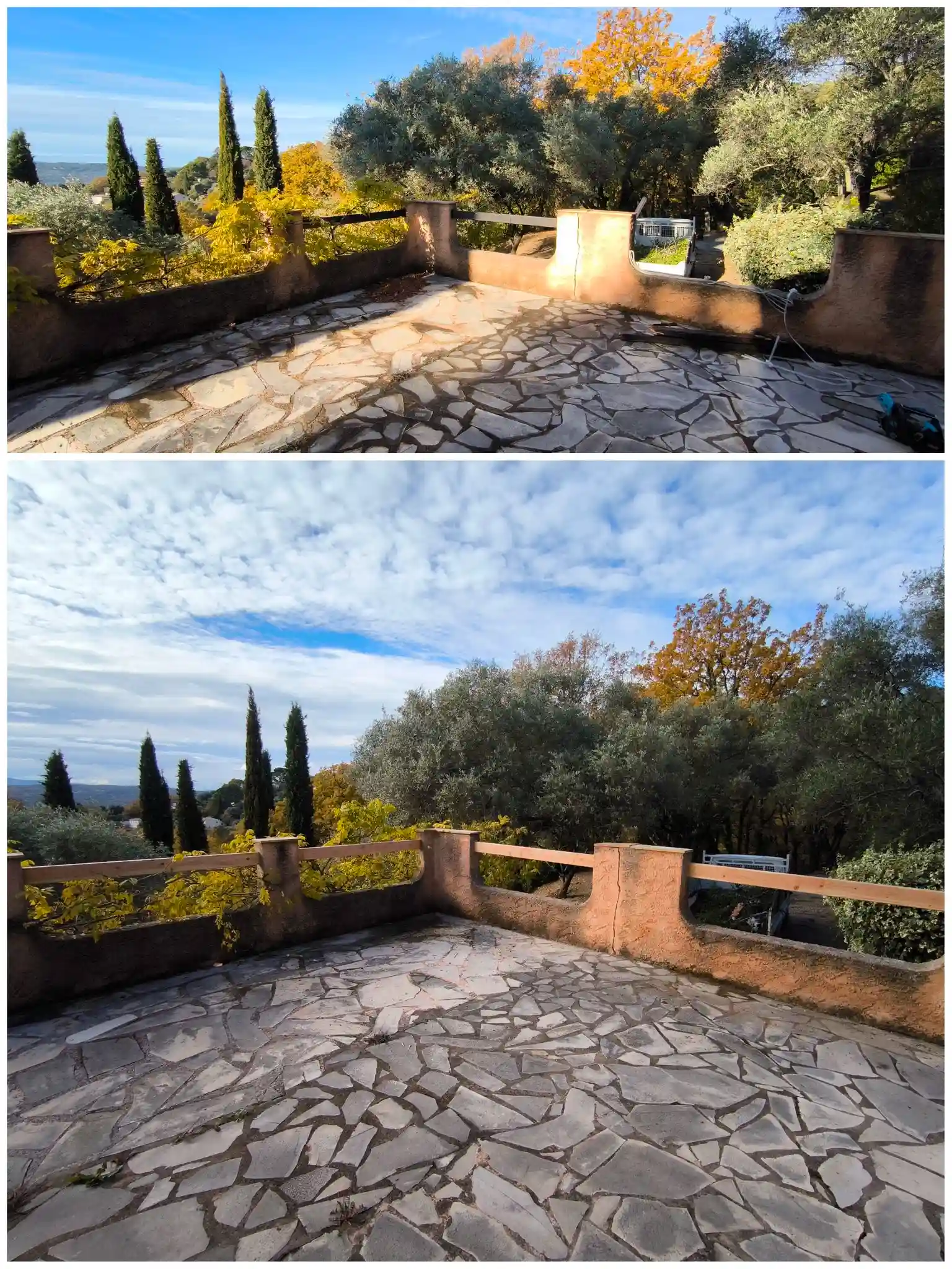 Avant/après rembarde terrasse — Tourrettes